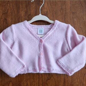 Carters Baby Girl Light Pink Cardigan Size 9 Months